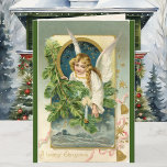Vintage Christmas Angel Grußkartennachricht Feiertagskarte<br><div class="desc">Vintage Weihnachts Engel Grußkarte Ihr Text oder Nachricht fügen Sie Ihre Signatur.</div>