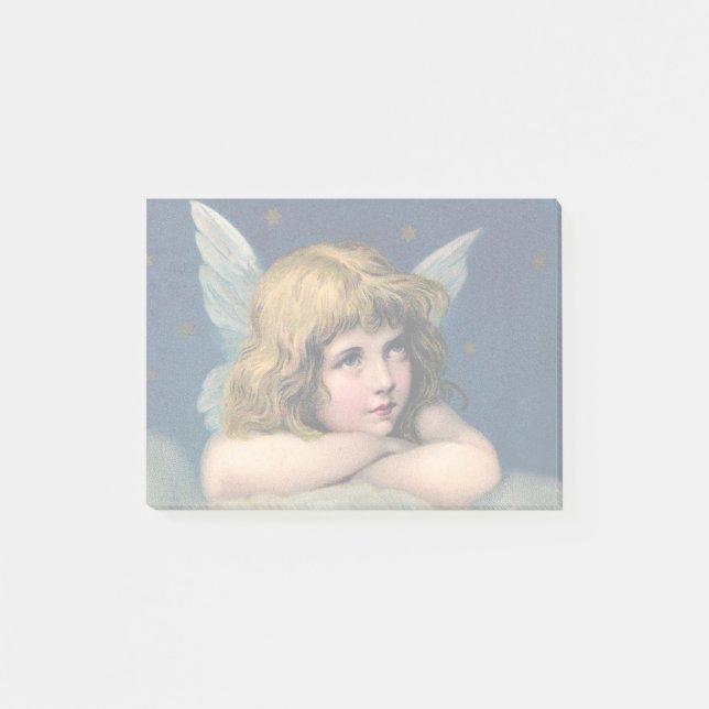 Vintage Christmas Angel Post-it Klebezettel (Vorderseite)