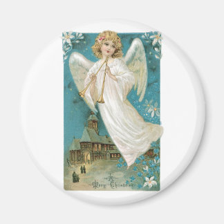Vintage Christmas Angel spielt Trumpet Magnet