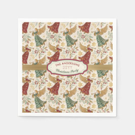 Vintage Christmas Angels Custom Disposable Paper Serviette