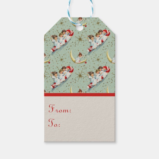Vintage Christmas Angels  Geschenkanhänger (Vorderseite)
