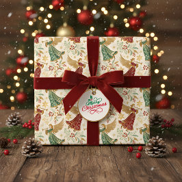 Vintage Christmas Angels Geschenkpapier