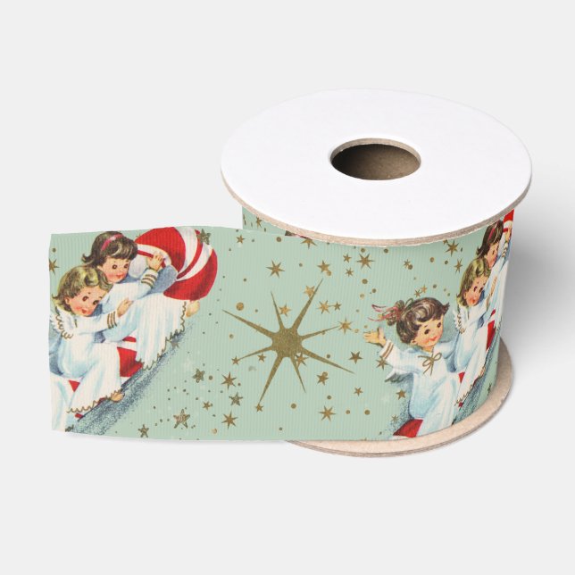 Vintage Christmas Angels Ripsband (Spule)