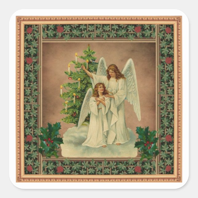 VINTAGE CHRISTMAS ANGELS STICKERS (Devant)