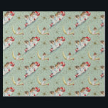 Vintage Christmas Angels Wrapping Paper Geschenkpapier<br><div class="desc">Niedlichen kleine Weihnachtsangels reiten auf einem Zuckerrohr und sitzen auf dem Mond.</div>