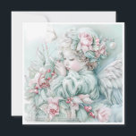 Vintage Christmas Baby Angel Pastel Feiertagskarte<br><div class="desc">Elegante Weihnachtskarte mit einem pastellfarbenen aquamarinen,  rosa und blauen Babelgel. Personalisiert auf der Rückseite mit Ihrer Nachricht und Ihrem Namen. Kontaktieren Sie mich für Hilfe bei Ihrer Anpassung oder um zusätzliche Matching oder Koordination von Zazzle Produkten anzufordern.</div>