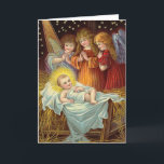 Vintage christmas baby jesus feiertagskarte<br><div class="desc">vintage christmas card. Bring Back the vintage of a bygone era with these fun vintage christmas cards. Vintage christmas baby jesus.</div>