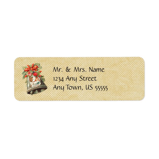 Vintage Christmas Bell Address Labels (Vorne)