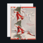 Vintage Christmas Bells Feiertagskarte<br><div class="desc">Weihnachtsglocken.</div>