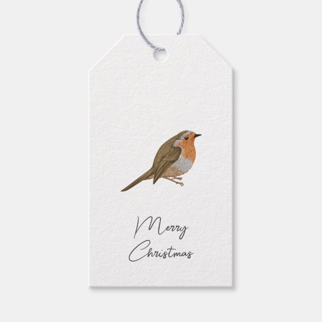 Vintage Christmas Bird Geschenkanhänger (Vorderseite)