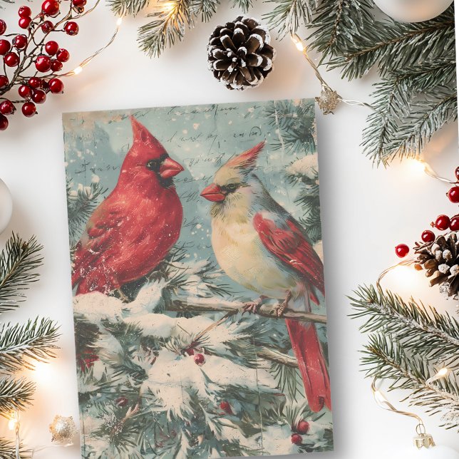 Vintage Christmas Bird Red Kardinal Seidenpapier (Von Creator hochgeladen)