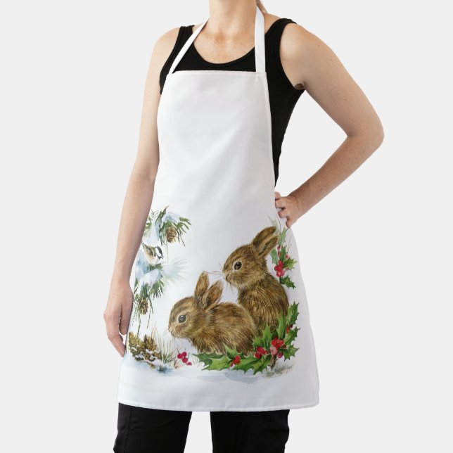 Vintage Christmas Bunnies Schürze (InSitu)