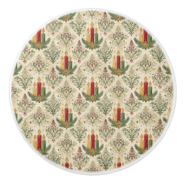 Vintage Christmas Candle Damask Pattern  Keramikknauf