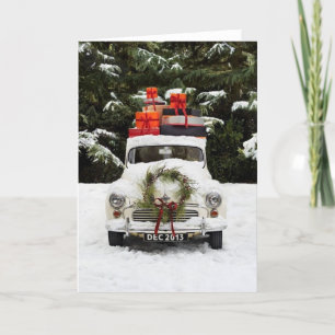 Vintage Christmas Car Feiertagskarte