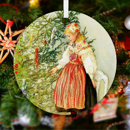 Vintage Christmas Carl Larsson Schwedisch Ornament Aus Metall