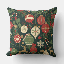 Vintage Christmas Cheer Pattern Kissen