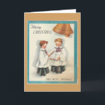 Vintage Christmas Choir Boys Feiertagskarte<br><div class="desc">Weihnachtsbild mit Chorjungen.</div>