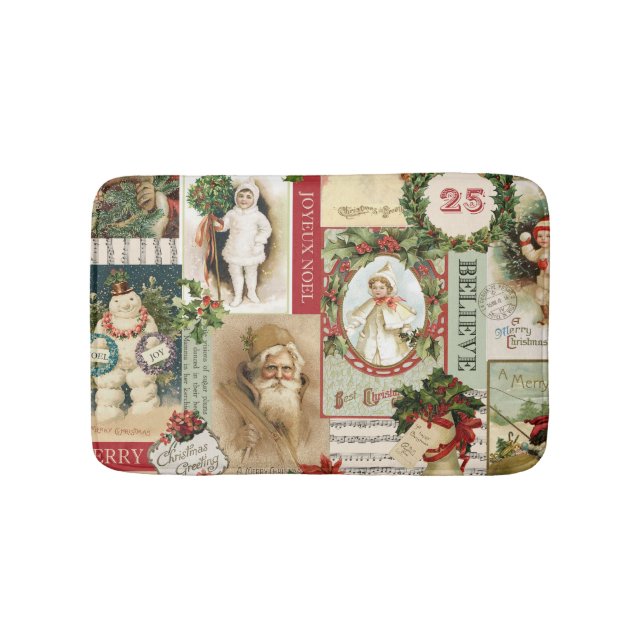 VINTAGE CHRISTMAS COLLAGE BADEMATTE (Vorderseite)