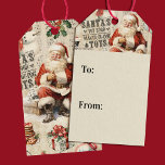 Vintage Christmas Collage Decoupage Geschenkanhänger<br><div class="desc">Weihnachts-Dekodierung Geschenkanhänger. Feierliche Geschenktafeln für die Weihnachtszeit. Entworfen für Sie von BlackBerry Boulevard.</div>