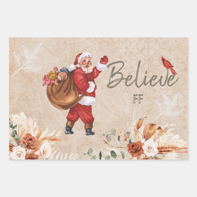 Vintage Christmas Collage Decoupage Geschenkpapier Set (Vorderseite)