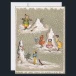 Vintage Christmas Creepy Snowman Feiertagskarte<br><div class="desc">Retro Vintage Weihnachtskinder machen Creepy Snowman Holiday Card.</div>