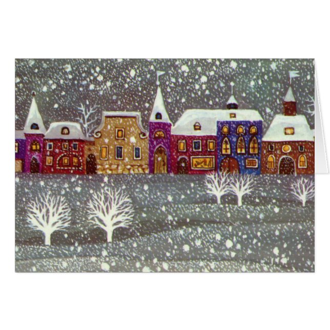 Vintage Christmas Danke (Vorderseite (Horizontal))