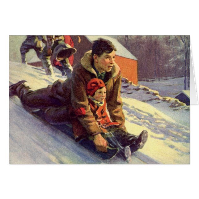 Vintage Christmas Danke (Vorderseite (Horizontal))