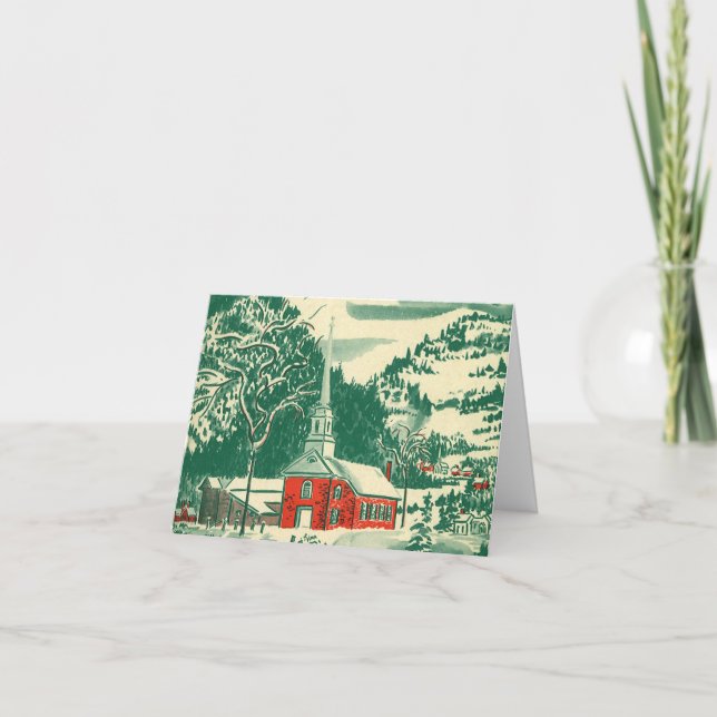 Vintage Christmas Danke Feiertagskarte (Vorderseite)