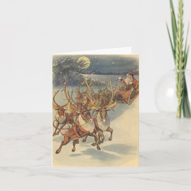 Vintage Christmas Danke Feiertagskarte (Vorderseite)