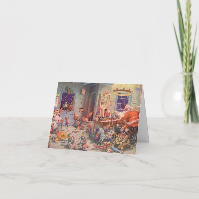 Vintage Christmas Danke Feiertagskarte (Vorderseite)