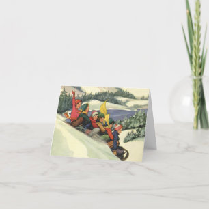 Vintage Christmas Danke Feiertagskarte