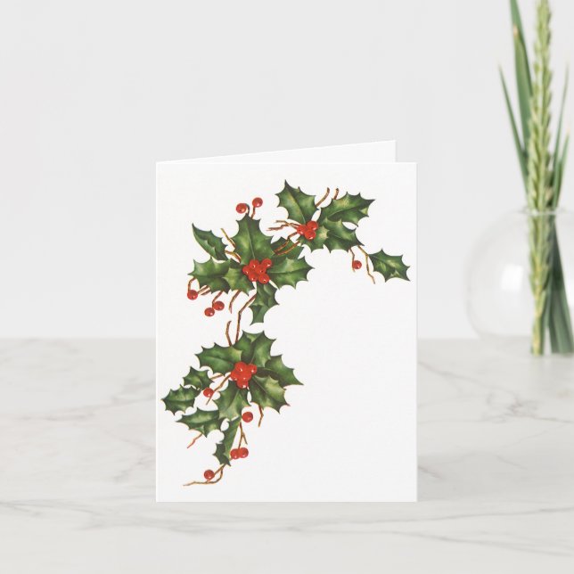 Vintage Christmas Danke Feiertagskarte (Vorderseite)