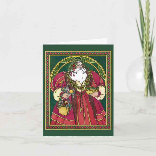 Vintage Christmas Danke Feiertagskarte (Vorderseite)