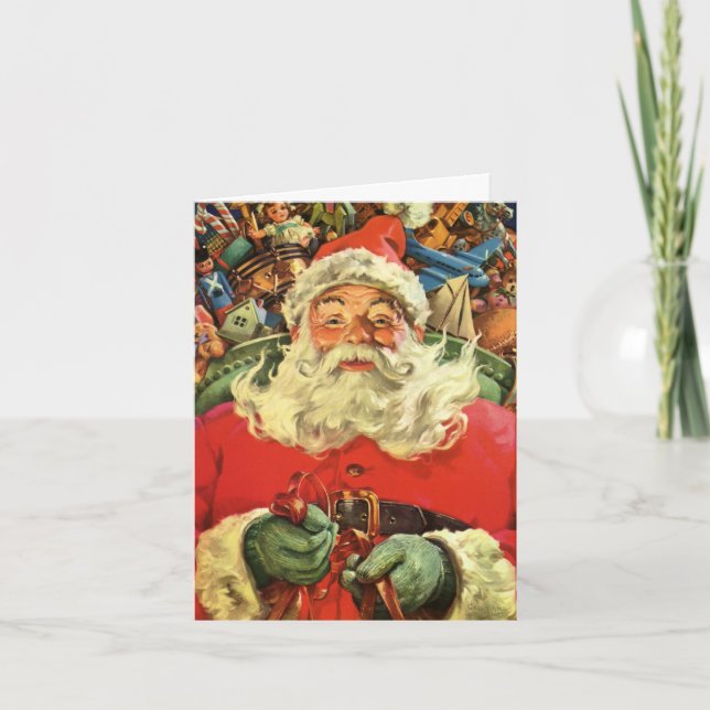 Vintage Christmas Danke Feiertagskarte (Vorderseite)