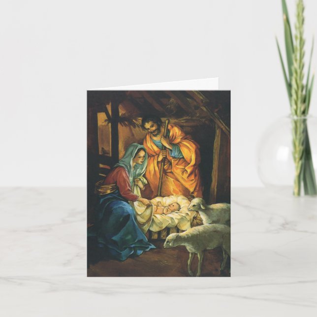 Vintage Christmas Danke Feiertagskarte (Vorderseite)