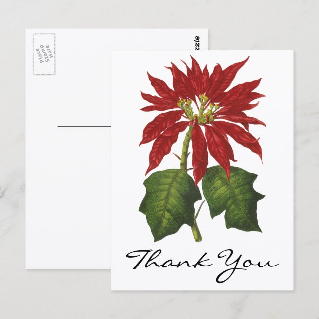 Vintage Christmas Danke Postkarte (Vorne/Hinten)
