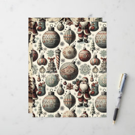 Vintage Christmas Ephemera Scrapbook Paper