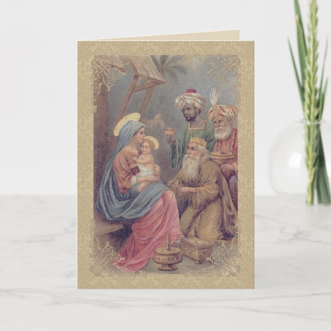 Vintage Christmas Epiphany Three Kings Feiertagskarte (Vorderseite)