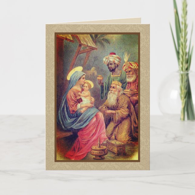 Vintage Christmas Epiphany Three Kings Feiertagskarte (Vorderseite)