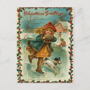 Vintage Christmas Feiertagspostkarte