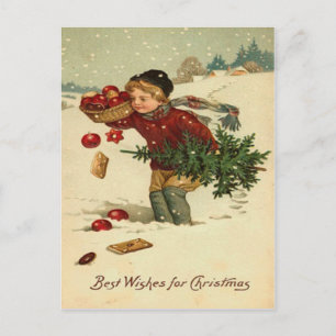 Vintage Christmas Feiertagspostkarte