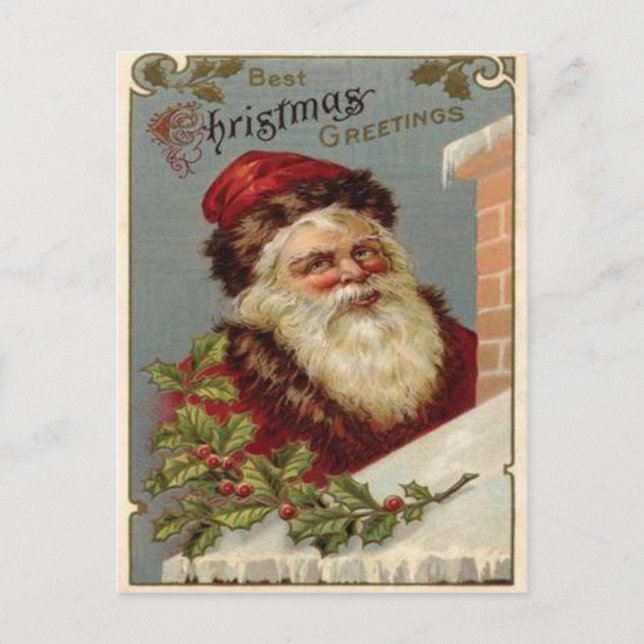 Vintage Christmas Feiertagspostkarte (Vorderseite)