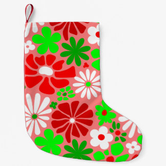 vintage christmas groovy 1960s floral kleiner weihnachtsstrumpf