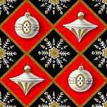 Vintage Christmas Harlequin Pattern Geschenkpapier<br><div class="desc">Vintages Look Harlequin-Muster mit weißen Ziergegenständen und Schneeflocken.</div>