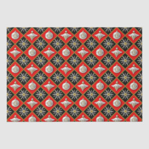 Vintage Christmas Harlequin Pattern Seidenpapier