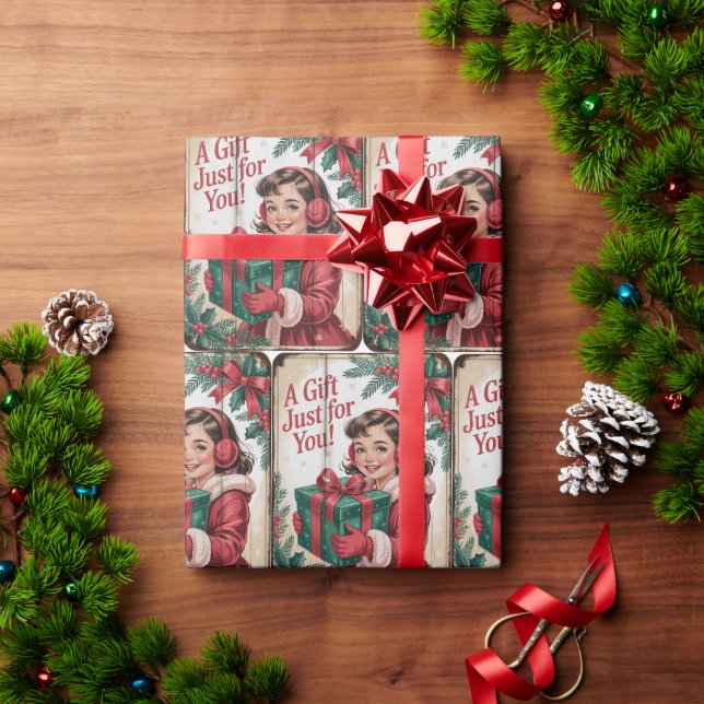 Vintage Christmas Holiday  Geschenkpapier (Feiertagsgeschenk)