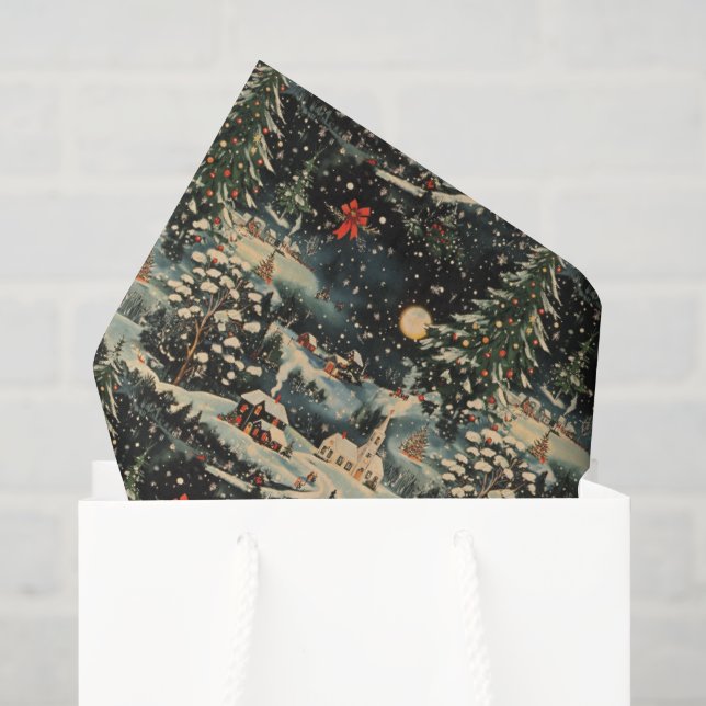 Vintage Christmas Holiday Seidenpapier (Geschenk Tasche)