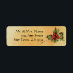 Vintage Christmas Holly Address Labels<br><div class="desc">Custom Viktorianisch Holly Weihnachtslabels! Selbstknüppel und in verschiedenen Größen! Einfach zu personalisieren!</div>