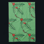 Vintage Christmas Holly Kitchen Handtuchgeschenk Geschirrtuch<br><div class="desc">Dieses stilvolle Küchentuch ist im Retro-Stil gehalten. Das Design stammt aus der Originalkunst.</div>