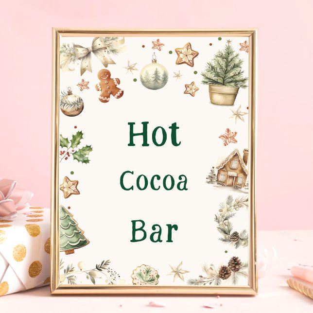 Vintage Christmas Hot Cocoa Bar Sign Poster (Von Creator hochgeladen)